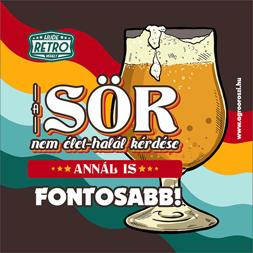 Retro poháralátét - A sör nem élet-halál kérdése, annál is fontosabb - 9,5x9,5 cm