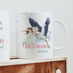   Retro bögre - Nagymama lettem! Hamarosan valaki miatt még nagyobb lesz a szívem!... - fehér bögre