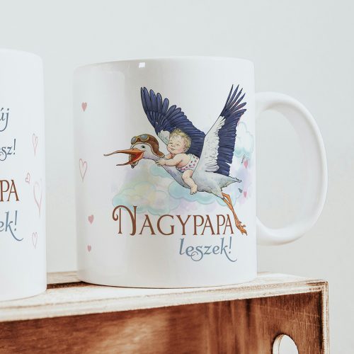 Retro bögre - Nagypapa leszek! Hamarosan új kis segédem lesz!... - fehér bögre