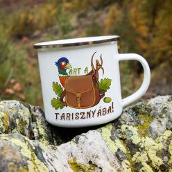 Retro fémbögre - Szart a tarisznyába! - ezüst perem