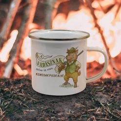   Retro fémbögre - A vadásznak szíve is van, nem csak puskája - vaddisznó- ezüst perem