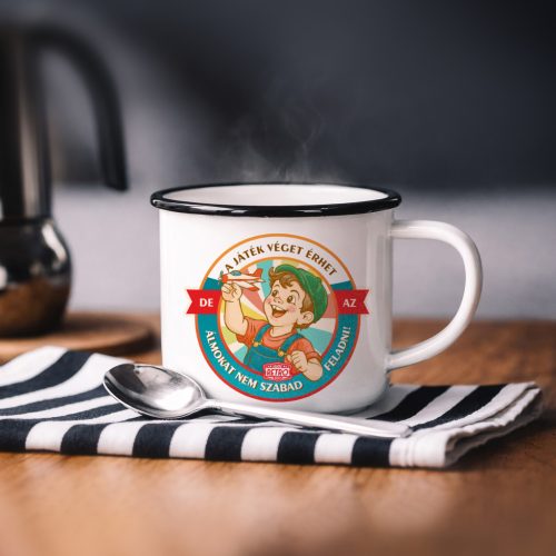 Retro fémbögre - A játék egyszer véget ér, de az álmokat sosem szabad feladni!  - kék - fekete perem