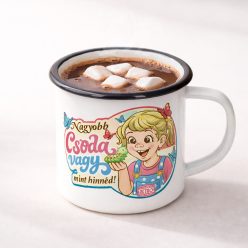   Retro fémbögre - Nagyobb csoda vagy mint hinnéd! - sárga - fekete perem