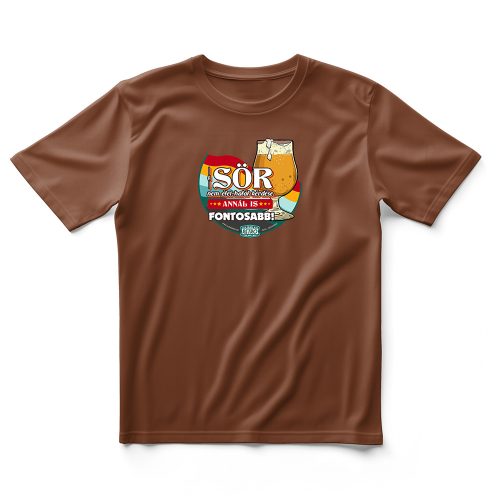  HuDe Retro póló - A sör nem élet-halál kérdése, annál is fontosabb - csokoládébarna