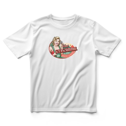  HuDe Retro póló - kicsi szerszámmal is lehet nagyot alkotni - fehér