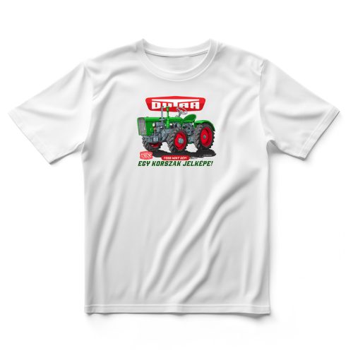  HuDe Retro póló - Dutra UE-28 - több mint egy gép, egy korszak jelképe - szögletes - fehér