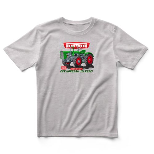  HuDe Retro póló - Dutra UE-28 - több mint egy gép, egy korszak jelképe - szögletes - világosszürke melírozott