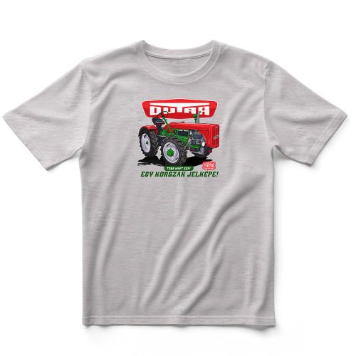  HuDe Retro póló - Dutra UE-28 - több mint egy gép, egy korszak jelképe - világosszürke melírozott