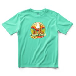    HuDe Retro póló - A legjobb történetek pálinkával kezdődnek - zöld minta - menta