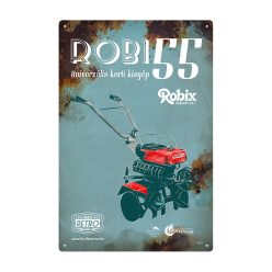   Retro fémtábla - Robi 55 - univerzális kerti kisgép - kék - A4 - 20x30 cm  