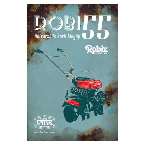 Retro hűtőmágnes - Robi 55 - univerzális kerti kisgép - 6x9 cm