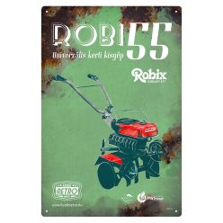   Retro fémtábla - Robi 55 - univerzális kerti kisgép - zöld - A4 - 20x30 cm  