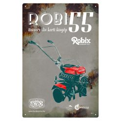   Retro fémtábla - Robi 55 - univerzális kerti kisgép - szürke - A4 - 20x30 cm 