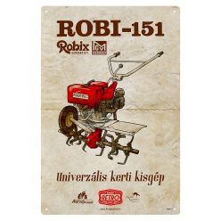   Retro fémtábla - Robi 151 - univerzális kerti kisgép - piros - A4 - 20x30 cm  