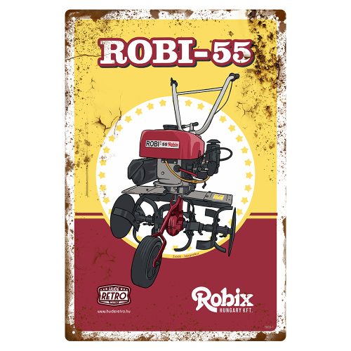 Retro fémtábla - Robi 55 - piros - A4 - 20x30 cm - PREMIUM