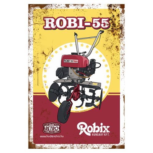 Retro hűtőmágnes - Robi 55 - piros - 6x9 cm