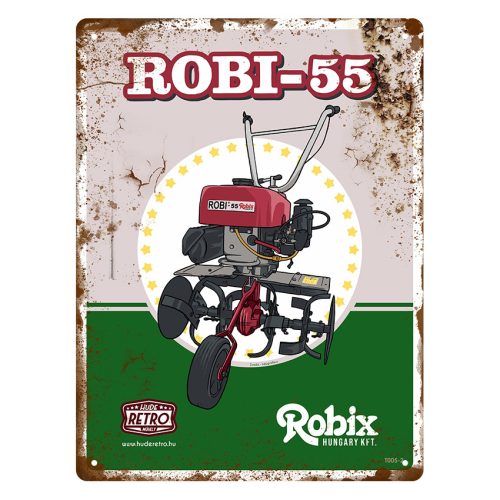 Retro fémtábla - Robi 55 - zöld - A5 - 15x20 cm 