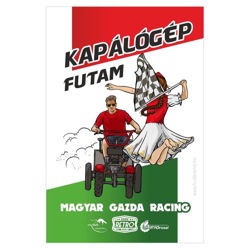Retro hűtőmágnes - Kapálógép Futam - 6x9 cm