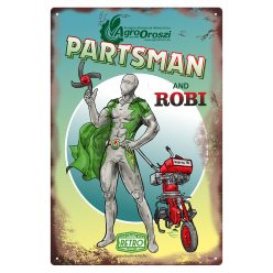 Retro fémtábla - Partsman and Robi - A4 -20x30 cm