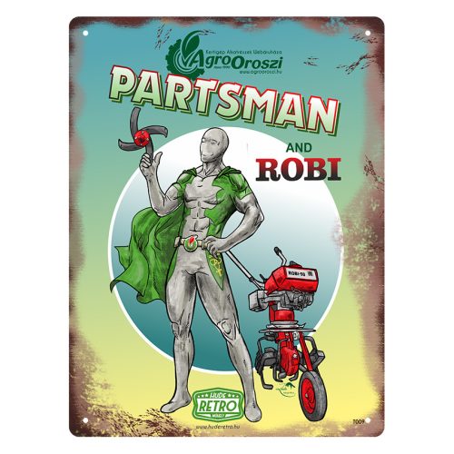 Retro fémtábla - Partsman and Robi - A5 - 15x20 cm