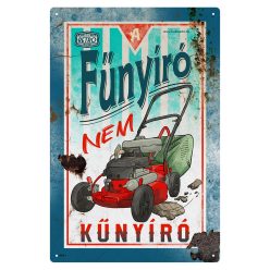   Retro fémtábla - A fűnyíró nem kűnyíró - sötétkék - A4 - 20x30 cm