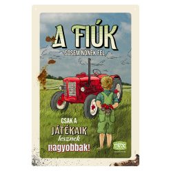   Retro fémtábla - A fiúk sosem nőnek fel, csak a játékaik lesznek nagyobbak - A4 20x30 cm