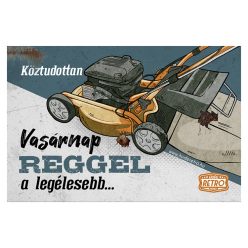   Retro hűtőmágnes - Köztudottan vasárnap a legélesebb - narancs-kék - 6x9 cm