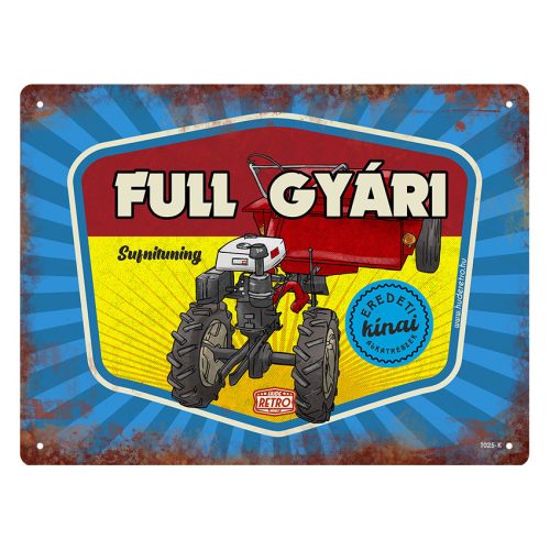 Retro fémtábla - Full gyári, eredeti kínai alkatrészekkel - kék - A5 - 15x20 cm