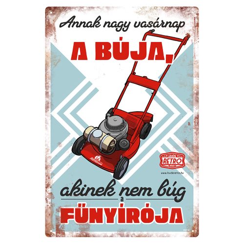 Retro fémtábla - Annak nagy vasárnap a búja - kék - A4 - 20x30 cm - PREMIUM 