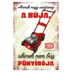   Retro hűtőmágnes - Annak nagy vasárnap a búja - sárga - 6x9 cm