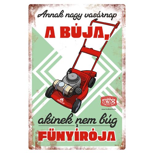 Retro fémtábla - Annak nagy vasárnap a búja - zöld - A4 - 20x30 cm