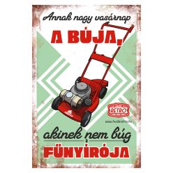   Retro hűtőmágnes - Annak nagy vasárnap a búja - zöld - 6x9 cm
