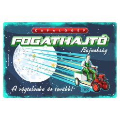   Retro fémtábla - Kapálógép fogathajtó bajnokság - kék - A4 - 20x30 cm