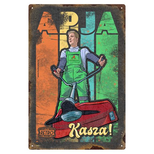 Retro fémtábla - Apja kasza - sötét - A4 - 20x30 cm  