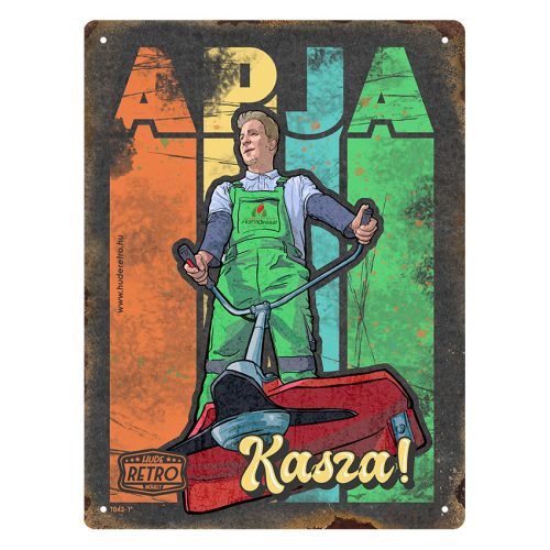 Retro fémtábla - Apja kasza - sötét - A5 - 15x20 cm  