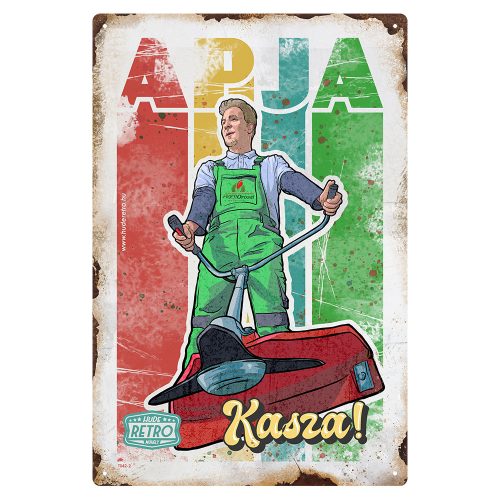 Retro fémtábla - Apja kasza - világos - A4 - 20x30 cm  