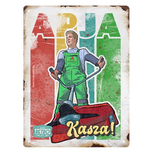 Retro fémtábla - Apja kasza - világos - A5 - 15x20 cm  