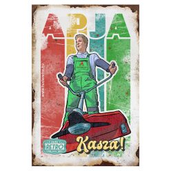 Retro hűtőmágnes - Apja kasza - világos - 6x9 cm