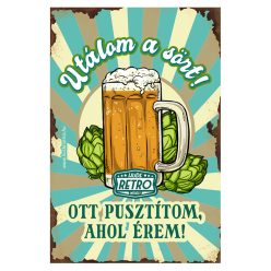   Retro hűtőmágnes - Utálom a sört! Ott pusztítom ahol érem - 6x9 cm