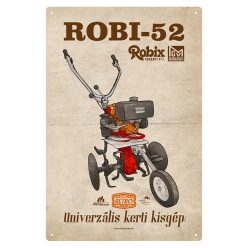   Retro fémtábla - Robi 52 - univerzális kerti kisgép - piros - A4 - 20x30 cm  