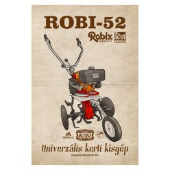   Retro hűtőmágnes - Robi 52 - univerzális kerti kisgép - piros - 6x9 cm