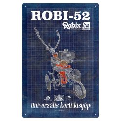   Retro fémtábla - Robi 52 - univerzális kerti kisgép - kék - A4 - 20x30 cm  