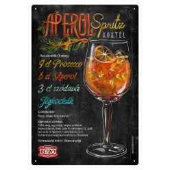 Retro fémtábla - Aperol Spritz koktél - krétatábla - A4 - 20x30 cm 