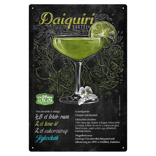 Retro fémtábla - Aperol Spritz koktél - krétatábla - A4 - 20x30 cm 