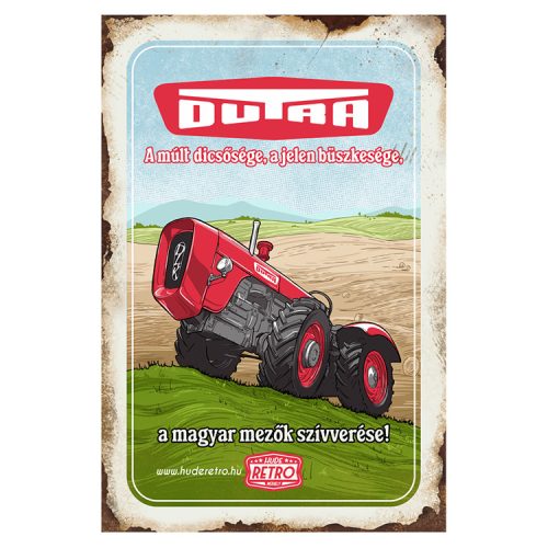 Retro hűtőmágnes - Dutra - A múlt dicsősége, a jelen büszkesége, a magyar mezők szívverése! - 6x9 cm