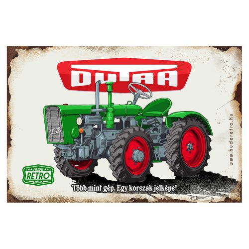 Retro hűtőmágnes - Dutra - Több mint gép. Egy korszak jelképe! - zöld sima - 6x9 cm