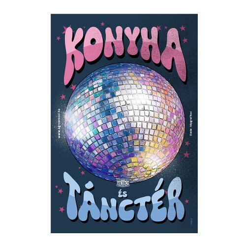 Retro fémtábla - Konyha és tánctér - sötét - A4 - 20x30 cm 