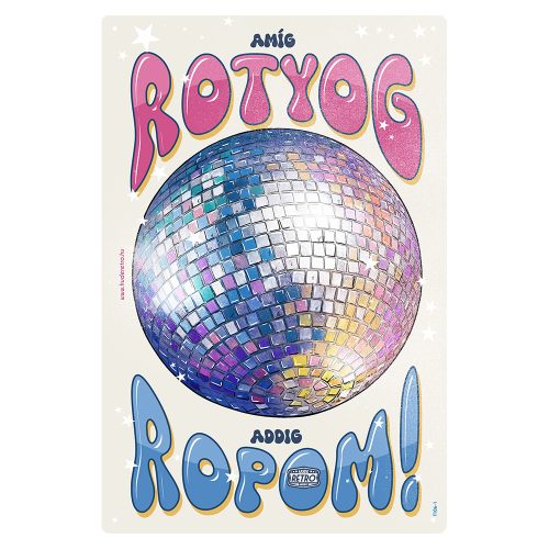 Retro fémtábla - Amíg rotyog, addig ropom - világos - A4 - 20x30 cm