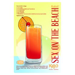 Retro fémtábla - Cuba Libre koktél -  SZÍNES B- A4 - 20x30 cm 