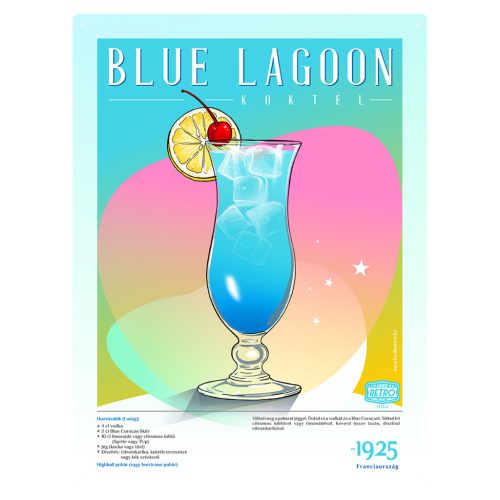 Retro fémtábla - Sex on the Beach koktél -  SZÍNES A - A3 - 30X40 cm -PREMIUM